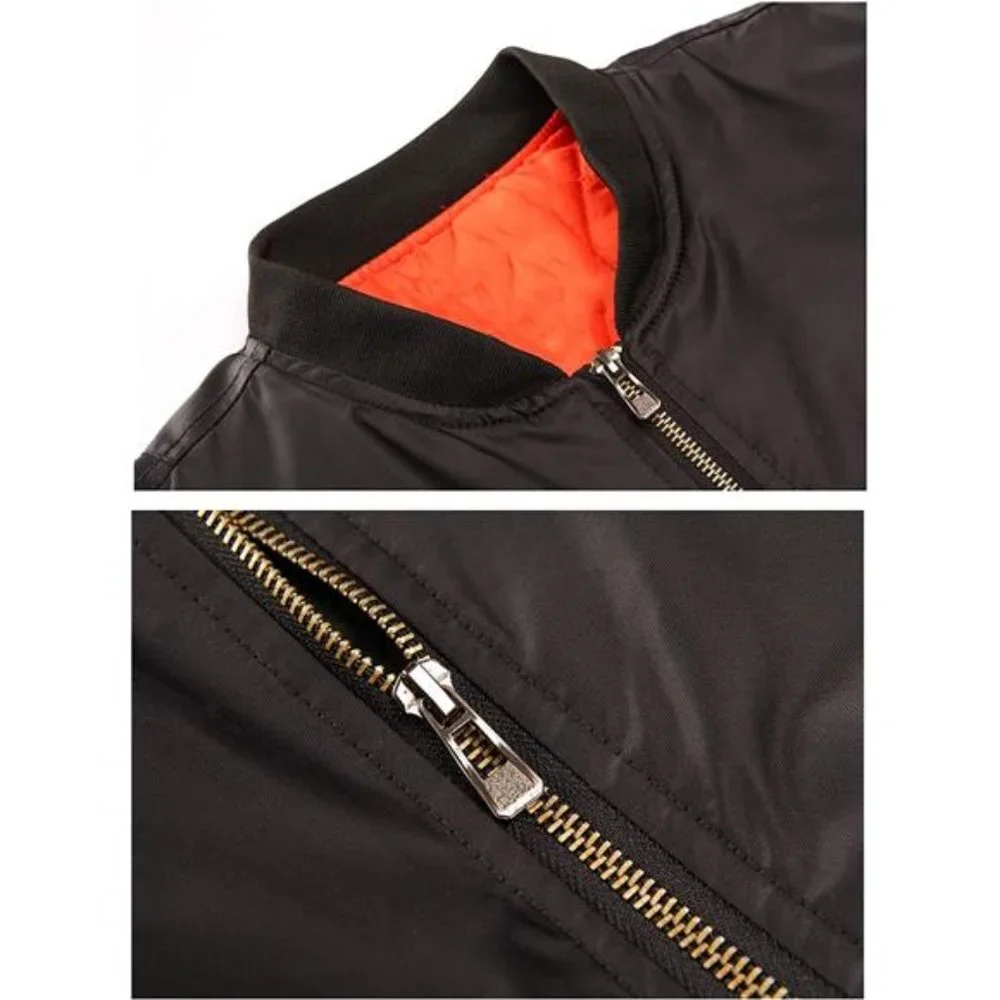 Men's Jackets Windproof Bomber Full Zip Winter Warm Padded Coats_5